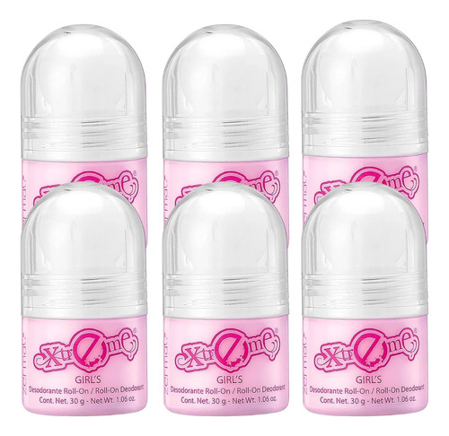 Set De 6 Desodorante Antitranspirante Roll On Xtreme Niña