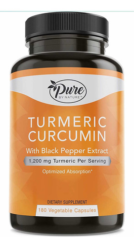 Turmeric Curcumin Con Extracto De Pimienta (180 Capsulas) Sabor Sin Sabor