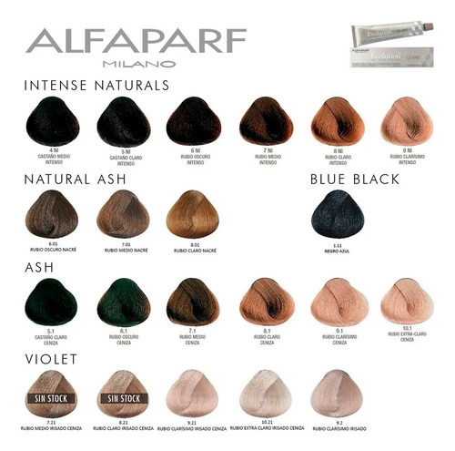 Kit Combo Tintura Alfaparf Evolution X 50 U Coloración Color
