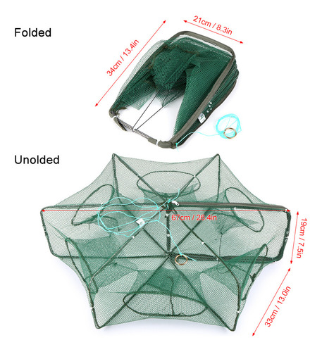 ~ Red Trampa Para Pesca, Malla Hexagonal Con Agujero Para