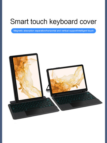 Para Samsung S7 Fe/s8 Plus 12.4 Funda Con Teclado Táctil