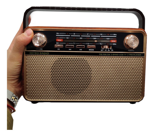 Radio Portatil Retro, Radio Am Fm Mini Aux Tf Bluetooth Usb