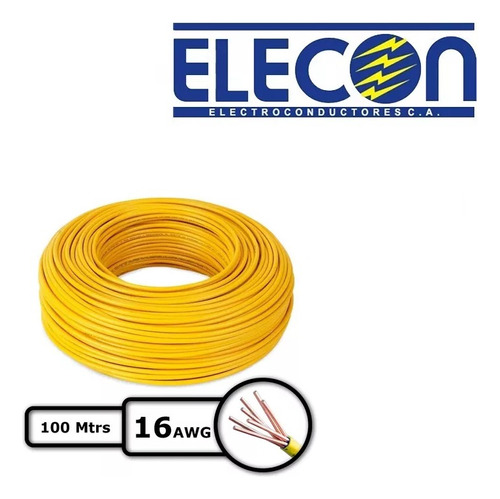 Cable # 16 Automotriz 100% Cobre Elecon Rollo De 100 Mts