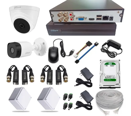 Kit Camara De Seguridad Dahua Dvr 4ch 1080 + 2 Cám 1080+ D.d