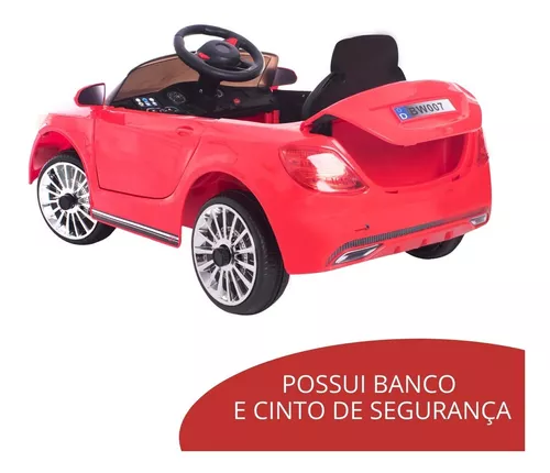 Mini Carro Elétrico Infantil Com Controle Remoto Vermelho BW028VM