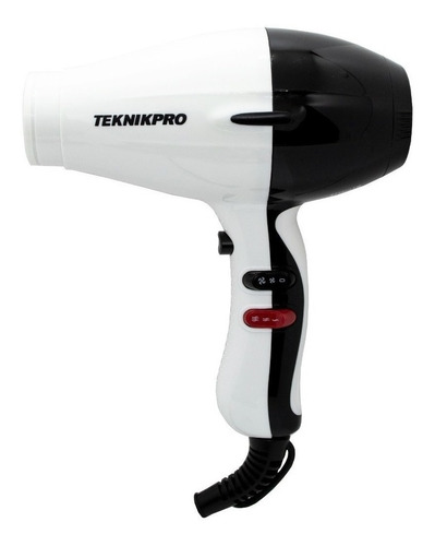 Secador de pelo Teknikpro Black&White Extreme 5000 negro y blanco 220V