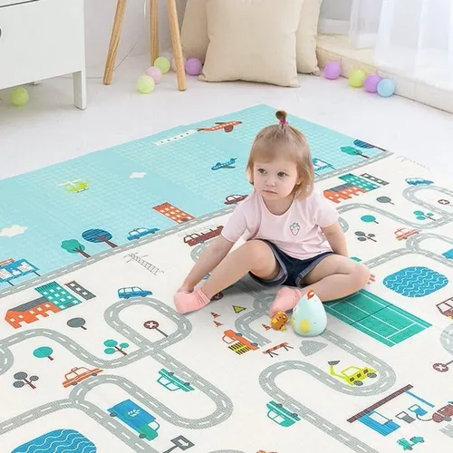 Alfombra Bebe Acolchada Plegable Para Juegos, 200cm X 180cm