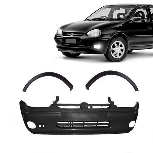 Kit Corsa 94 A 99 Parachoque Dt Com Furo Liso+par Moldura Dt