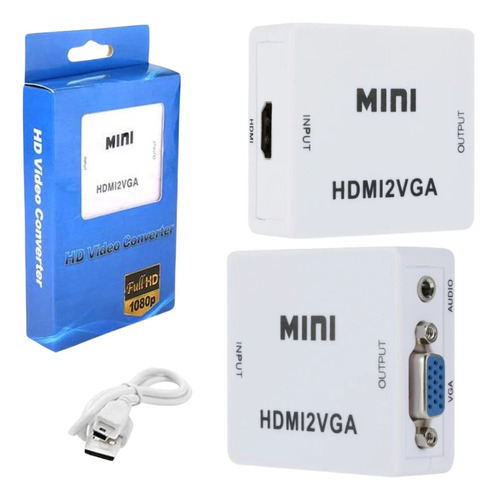 Adaptador Conversor Entrada Hdmi Para Saída Vga 1080p