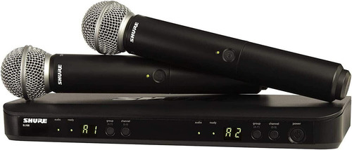 Shure Blx288/sm58 Sistema Inalambrico Dual Con Mic De Mano. Color Negro