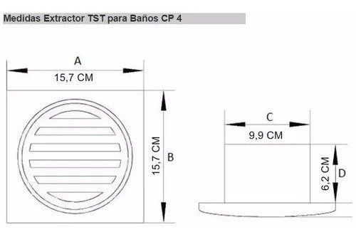 Extractor Tst Para Baños Cp 4 Pulgadas P/ Pared - Cielorraso