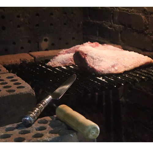 2 Faca Churrasco 6'' Aço Inox Cabo Rabo De Tatu Bainha Couro