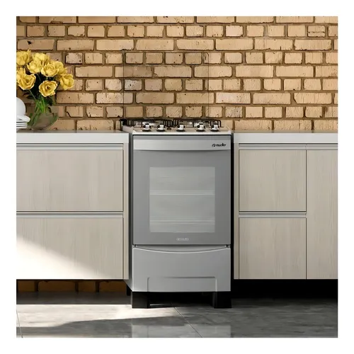 Cocina Mueller Decorato 4B color inox con puerta con visor 220V