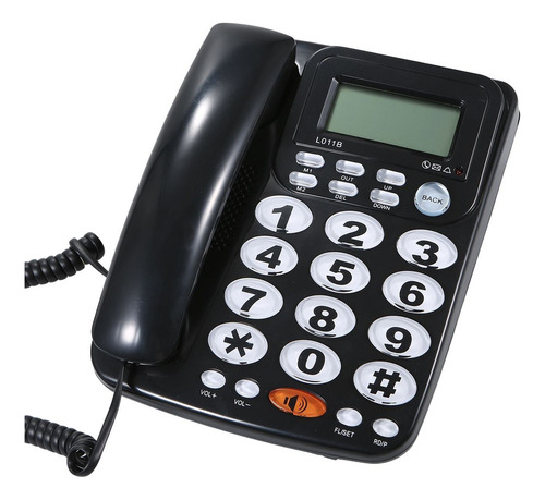 . Teléfono Fijo De Escritorio Con Cable Y Botones Grandes