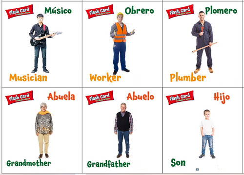 Flash Cards, Vocabulario 90 Pzas Español /ingles