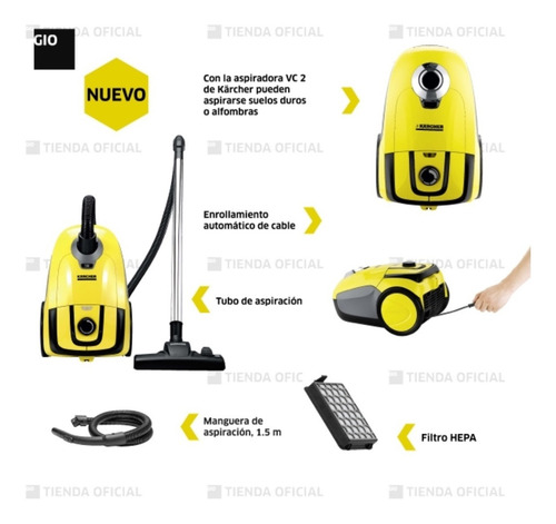 Imagen 2 de 8 de Aspiradora Karcher Para Polvo Modelo Vc 2 Tienda Oficial