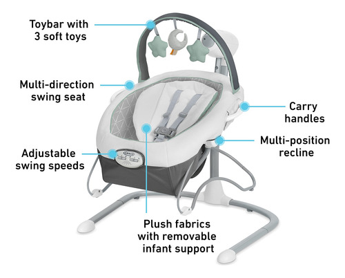 Columpio Para Bebé Soothe N Sway Lx Con Gorila Portátil