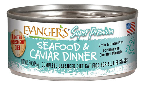 Evanger's Super Premium - Cena De Mariscos Y Caviar Para Gat