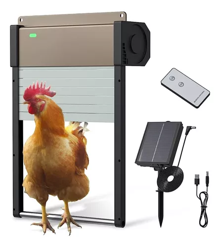 Comprar Puerta automática para gallinero, puerta para pollos alimentada por  energía Solar con temporizador/Sensor de luz/Control remoto/