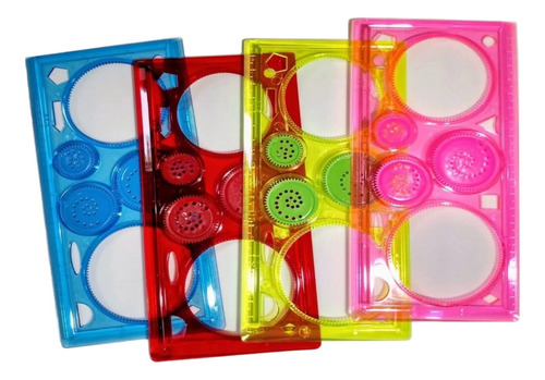 Kit- 2 Réguas Mágicas Espirógrafo Mandala Spirograph Desenho