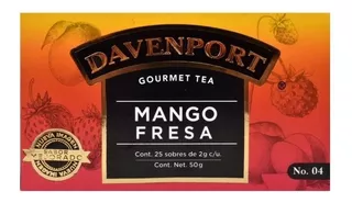 Té Davenport Gourmet De Mango Y Fresa 25 Sobres De 2 G C/u