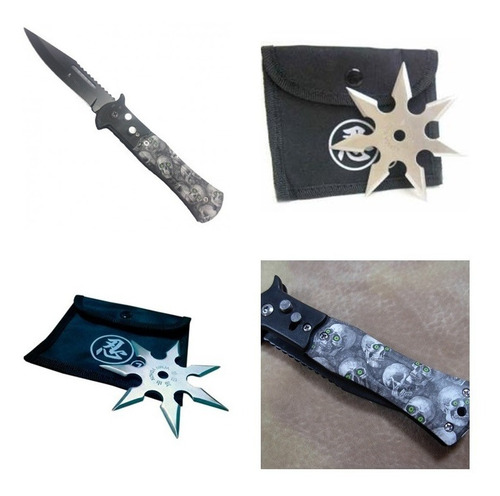 2 Estrellas Shuriken 5 Y 7 Puntas, + Regalo Navaja Columbia