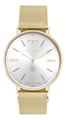 Relógio Technos Masculino Slim Dourado 2025ltz 1c
