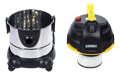 Aspiradora Sólidos Y Líquidos Doméstico Lavor Lvc 20 Xs, 20l Color Plateado/Negro/Amarillo