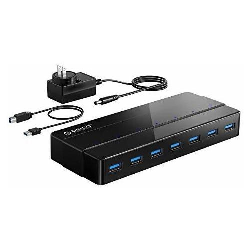 Hub Usb 3.0 Alimentado De 7 Puertos, Hub De Datos Usb Orico