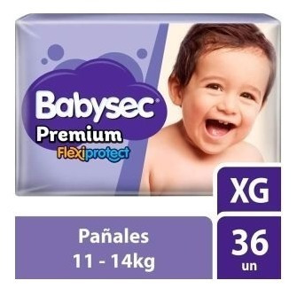 Pañales Babysec Premium Hiper Pack Xg 36u