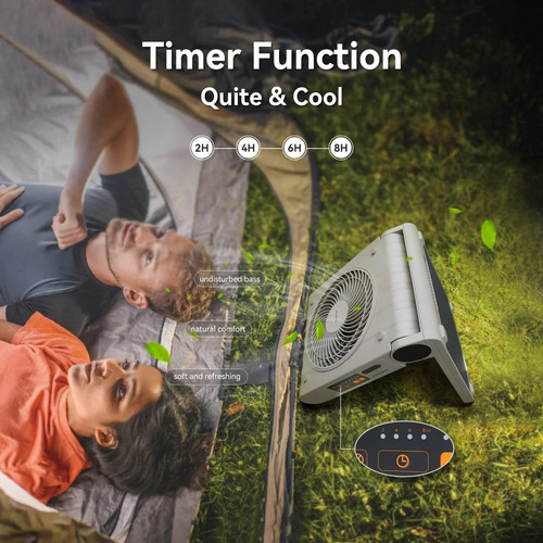 Ventilador Solar Portátil Recargable 10000 Mah Carga Solar 4