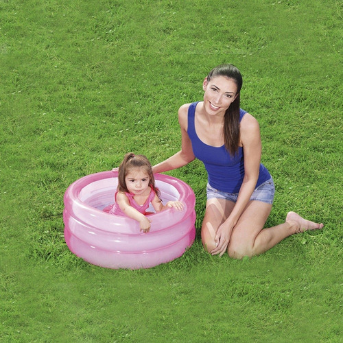 Alberca inflable redonda Bestway 51033 de 70cm x 30cm 43L rosa bolsa