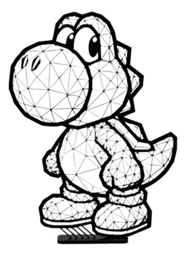Decoracion / Figura Mario Bros Geometric Low Poly Yoshi 