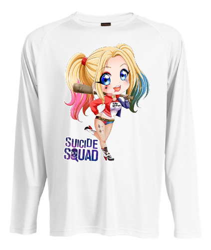 Camiseta Polar Manga Larga Polera Niñas Harley Quinn