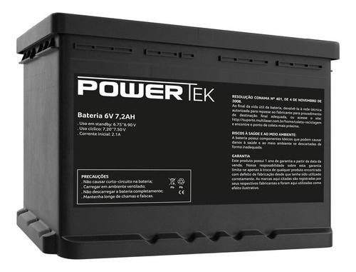 Bateria Powertek 6v 7,2ah - En004