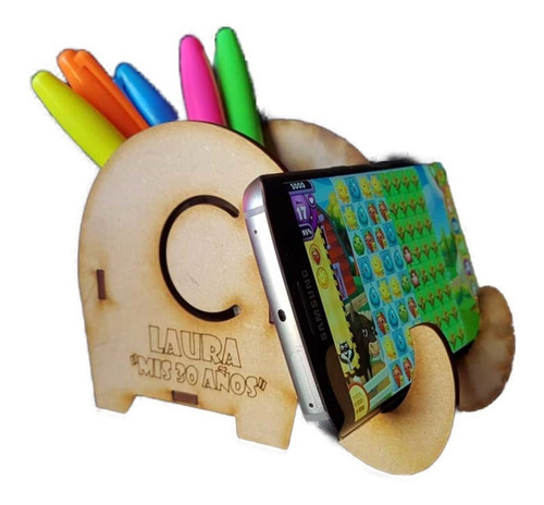Imagen 7 de 7 de 50 Porta Lapices Celular Elefante Souvenirs Fibrofacil Lápiz