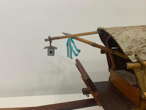 Carreta Antigua, Madera Y Cuero De Colección (Usado)