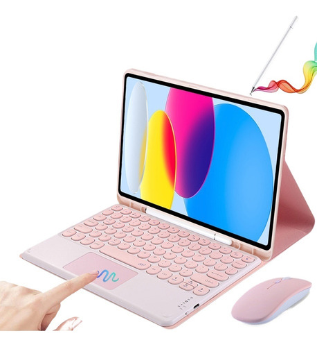 Capa Com Teclado + Mouse + Caneta Para iPad 10ª Geração