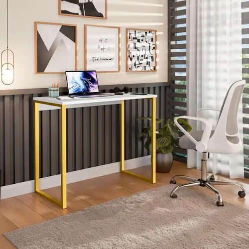 Escrivaninha Industrial Mesa Estudo Aparador Office Aço Mdf