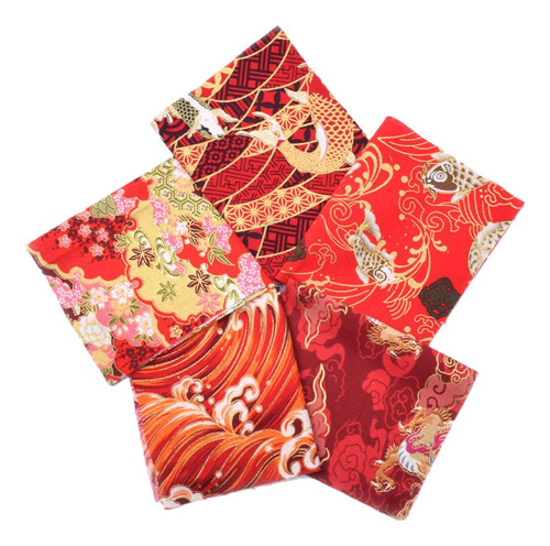 Tela De Algodón Con Estampado De Chino Un 20x25cm