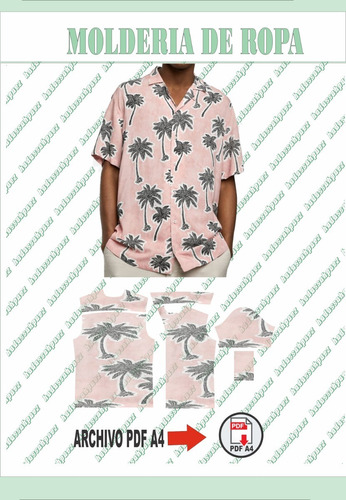 Molderia En Pdf A4 Camisa Hawaiana Hombre