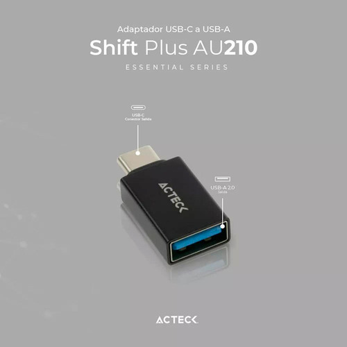 Adaptador Usb Tipo C A Usb A 3.0 Shift Plus Au210 Negro
