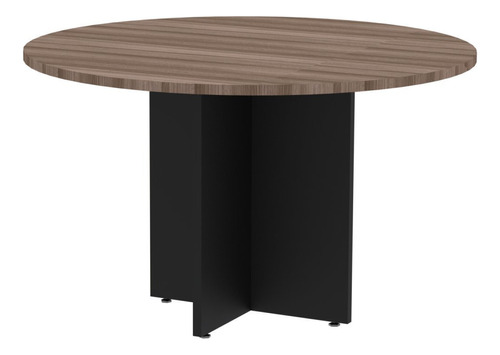 Mesa Reunião Redonda Mrr1100p25pp Walnut/preto Ecwt