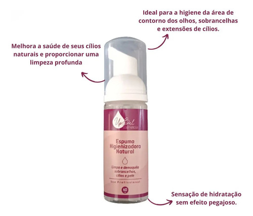 Espuma Natural Limpeza Pele Cílios E Sobrancelha 1 Unidade