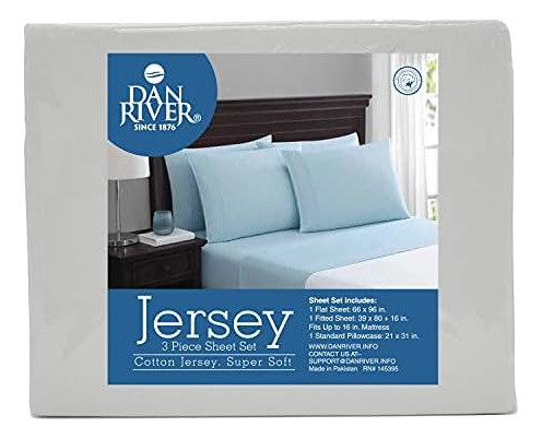 Juego De Sábanas De Jersey Dan River Twin Xl| Sábanas De Luj