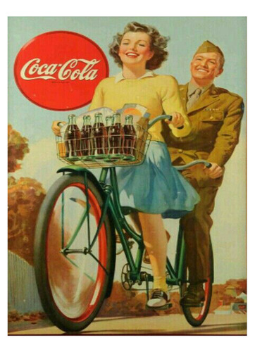 Póster Papel Fotográfico Arte Retro Cocacola Vintage 45x30