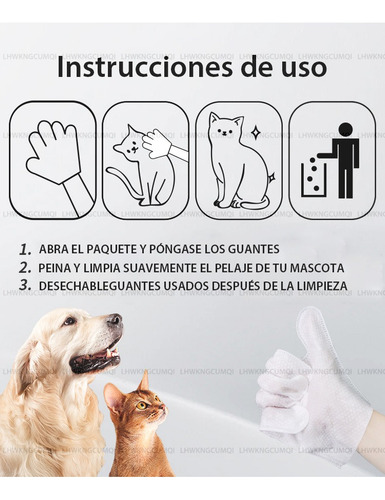 Guantes Mágicos Para Bañar Cuidado Mascotas Silicón 2 Pzas Blanco