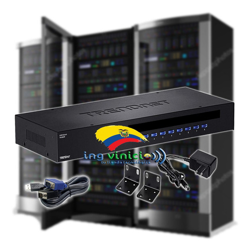 Switch Kvm Trendnet Tk-803r De 8 Puertos Usb Ps2 Rackeable