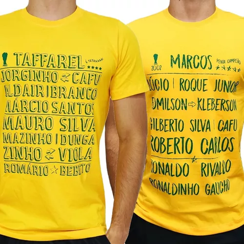 Camisa De Futebol Brasil II Rivaldo Azul Camiseta 2002 - Desconto