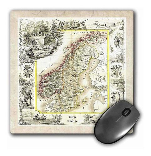 3drose Llc 8 x 8 x 0.25 inches Mouse Pad, Old Noruega Y S